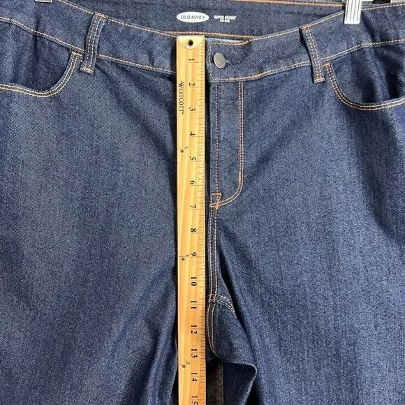 Old Navy Womens Super Skinny Jeans Plus Size 18 Dark Wash Mid Rise Stretch Denim - Picture 11 of 12